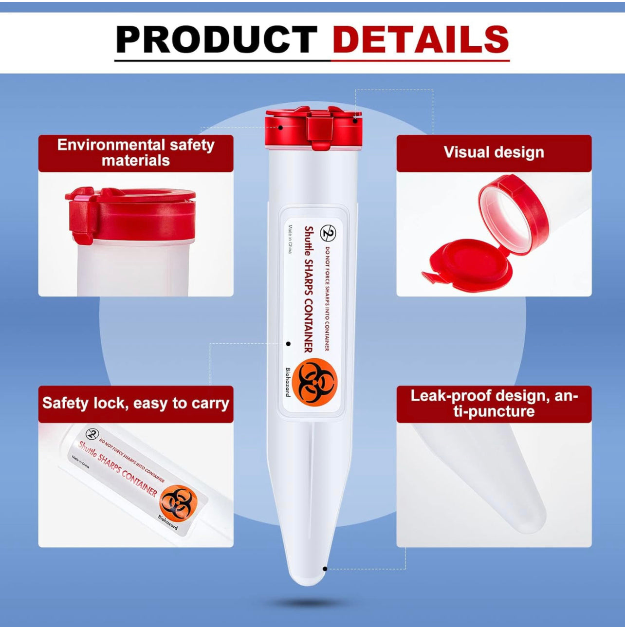 Travel Locking Sharps Container